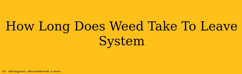 How Long Does Weed Take To Leave System