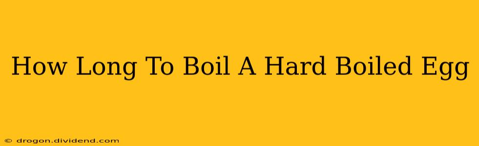 How Long To Boil A Hard Boiled Egg