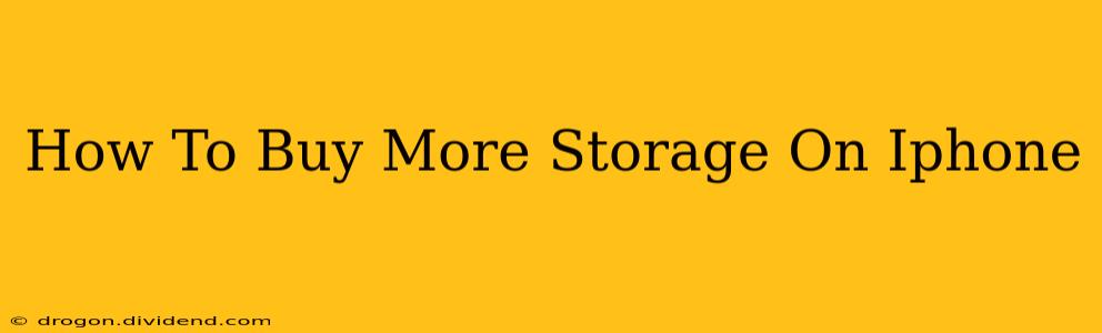 How To Buy More Storage On Iphone