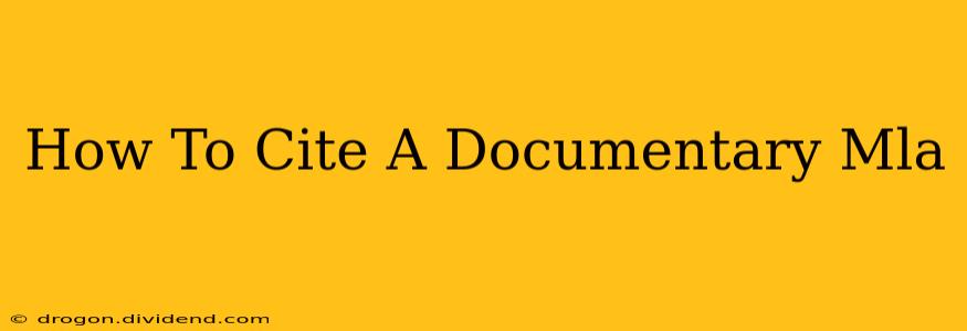 How To Cite A Documentary Mla