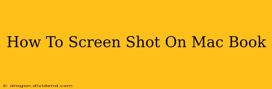 How To Screen Shot On Mac Book